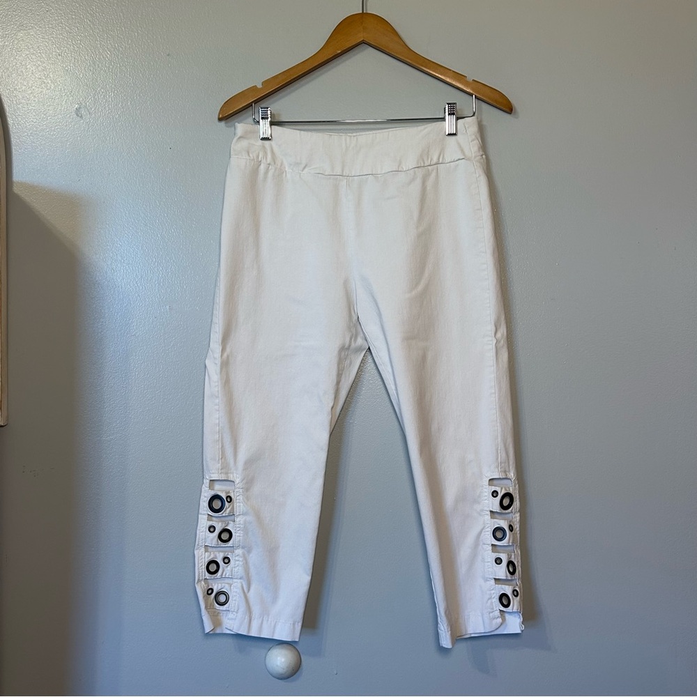 Ethyl Clothing Women's Stretch Cropped/Ankle Capris Size 10 Grommets Casual
